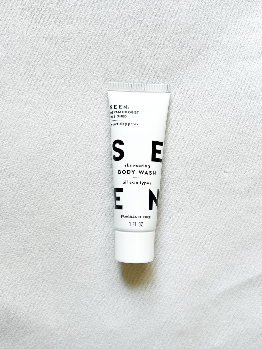 Seen White Minimalist Fragrance-Free Body Wash Tube